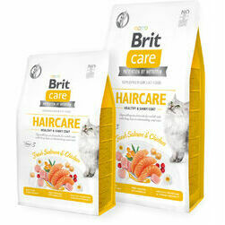 Brit Care Cat GF Haircare Healthy&Shiny Coat Fresh Salmon&Chicken 2 kg barība kaķiem