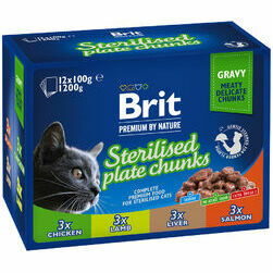 Brit Care Cat Pouch Sterilised Plate Chunks 1020 g 12x100 g