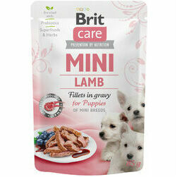 Brit Care Mini wet Lamb fillets in gravy 85 g mitrā barība  suņiem
