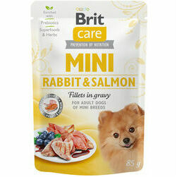 Brit Care Mini wet Rabbit & Salmon fillets in gravy 85 g  mitrā barība suņiem