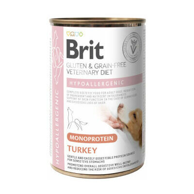 Brit GF Veterinary Diets Dog Can Hypoallergenic Monoprotein Turkey 400 g