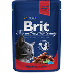 Brit Premium Cat Beef Stew & Peas 100 g konservi kaķiem