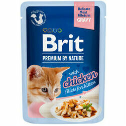 Brit Premium Cat Delicate Fillets in Gravy Chicken for Kitten 85 g konservi kaķiem