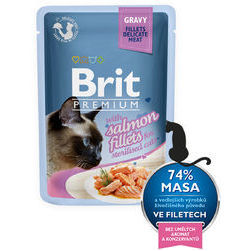 Brit Premium Cat Delicate Fillets in Gravy with Salmon for Sterilised 85 g konservi kaķiem