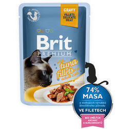 Brit Premium Cat Delicate Fillets in Gravy with Tuna 85 g konservi kaķiem