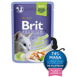 Brit Premium Cat Delicate Fillets in Jelly with Trout 85 g konservi kaķiem