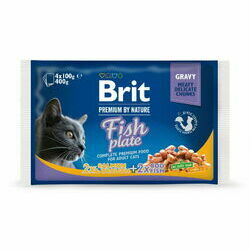 Brit Premium Cat Pouch Fish Plate Chunks 400 g 4x100 g