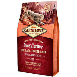 CARNILOVE Duck & Turkey Large Breed Cats 2 kg barība kaķiem