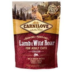 CARNILOVE Lamb & Wild Boar Adult Cat Sterilised 0,4 kg barība kaķiem