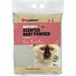 Flamingo CAT LITTER BENTONITE BABY POWDER SCENT FINE 12KG