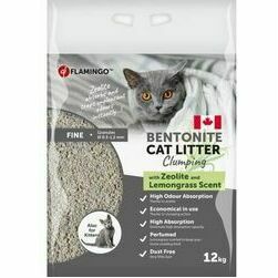 Flamingo Cat Litter Lemongrass 12 kg - Kanādas cementējošās smiltis