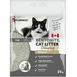 Flamingo Cat Litter Natural 15 kg - Kanādas cementējošās smiltis