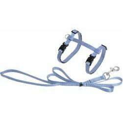 Flamingo krušu siksna+pavada kaķiem ZIGGI LIGHT BLUE 20-35cm 10mm