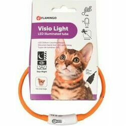Flamingo LED kakla siksna kaķiem VISIO oranža 35cm