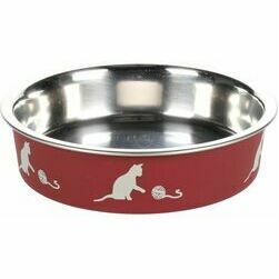 Flamingo metāla bļoda kaķiem BELLA sarkana d 11,5 cm 180 ml