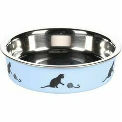 Flamingo metāla bļoda kaķiem BELLA zila d 11,5 cm 180 ml
