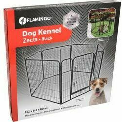 Flamingo nožogojums suņiem  ZECTA BLACK 162x140x80cm