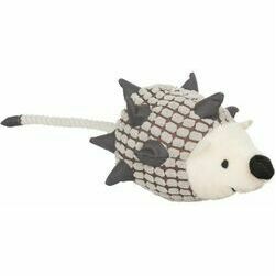 Flamingo plīša rotaļlieta suņiem PLUSH HEDGEHOG AND ROPE 45cm