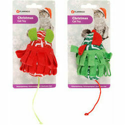 Flamingo rotaļlieta kaķiem CHRISTMAS PLUSH FLIP MOUSE 10CM