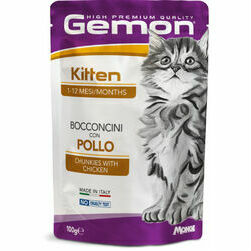 Gemon Cat Pouch Kitten Chunkies with Chicken 100 g