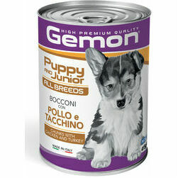 Gemon Dog All Breeds Puppy and Junior Chunks with Chicken and Turkey 415 g