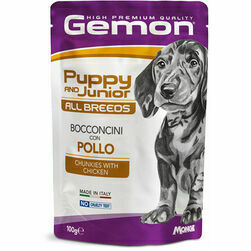 Gemon Dog Pouch All Breeds Puppy and Junior Chunkies with Chicken 100 g
