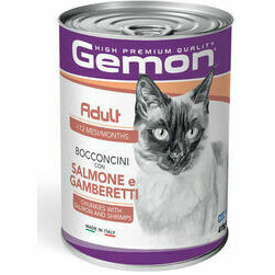 GEMON Wet Cat chunkies Adult with salmon&shrimps 415 g - konservi kaķiem