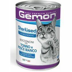 GEMON Wet Cat chunkies Sterilised with tuna&ocean fish 415 g - konservi kaķiem