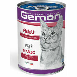 GEMON Wet Cat patee Adult with beef 400 g - pastēte kaķiem