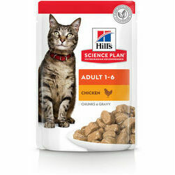 Hills Science Plan Cat Adult 1-6 with chicken 12 x 85g konservi kaķiem