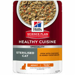 Hills Science Plan Cat Healthy Cuisine Sterilised with chicken 12x80g konservi kaķiem