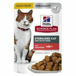 Hills Science Plan Cat Sterilised Adult with salmon 12 x 85 g mitrā barība kaķiem