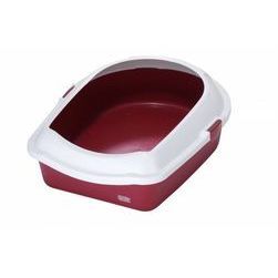 Atvērtā kaķu tualete ar apmali ECO M 43x56x14 cm bordo