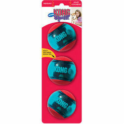 KONG Squeezz Action Ball Red Medium 3 gb 6,4 cm - rotaļlieta suņiem