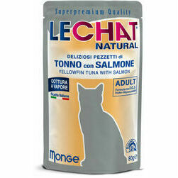 LeChat Natural Pouch Adult Yellowfin Tuna Flakes with Salmon 80 g