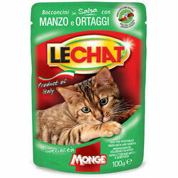 LeChat Cat Pouch Adult Chunkies with Beef and Vegetables 100 g