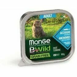 MONGE BWILD Cat ADULT Anchovies with vegetables 100 g  - konservi kaķiem