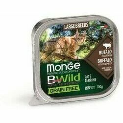 MONGE BWILD Cat Large Breed buffalo with vegetables 100 g  - konservi kaķiem