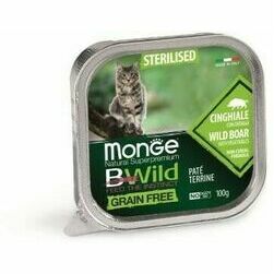MONGE BWILD Cat Sterilised Wild Boar with vegetable 100 g  - konservi kaķiem
