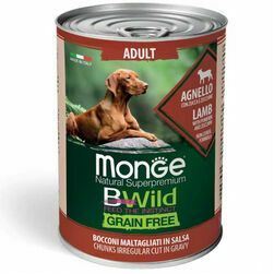 Monge BWild chunkies in gravy Adult Lamb with Pumpkin and Zucchini 400 g - konservi suņiem