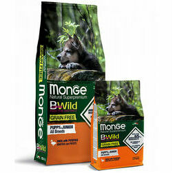 Monge BWild Dog Grain Free All Breeds Puppy & Junior Duck with Potatoes 12 kg