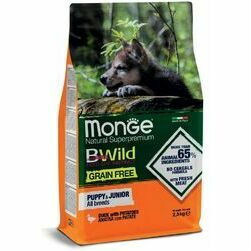 Monge BWild Dog Grain Free All Breeds Puppy & Junior Duck with Potatoes 2,5 kg