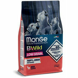 MONGE BWILD Low Grain Puppy&Junior Deer 12 kg  - barība suņiem