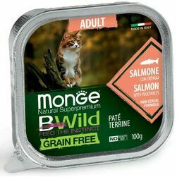 Monge Cat BWild Grain Free Adult Pate Salmon with Vegetables 100 g