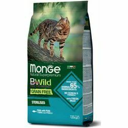 Monge Cat BWild Grain Free Sterilised Tuna with Peas 1,5 kg