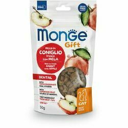Monge Cat Gift Meat Minis Dental Adult Rich in Fresh Rabbit and Apple 50 g