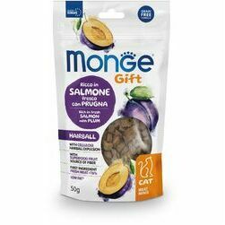 Monge Cat Gift Meat Minis Hairball Adult Rich in Fresh Salmon with Plum 50 g