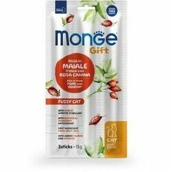 Monge Cat Gift Soft Sticks Fussy Cat Adult Rich in Fresh Pork with Rosehip and Cheese 15 g