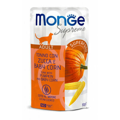 Monge Cat Supreme Pouch Adult Tuna Flakes with Pumpkin and Baby Corn 80 g