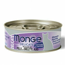 Monge Delicate Chicken with omelette and whitebait 80 g - konservi kaķiem
